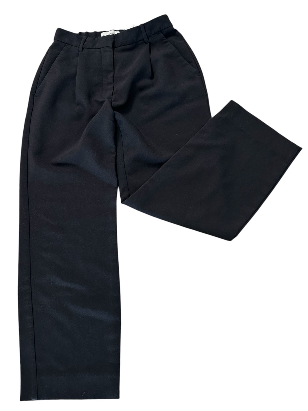 Abercrombie Sloan Tailored Wide Leg Pant Trousers Black Sz 28/6 Short High Rise - Picture 7 of 16